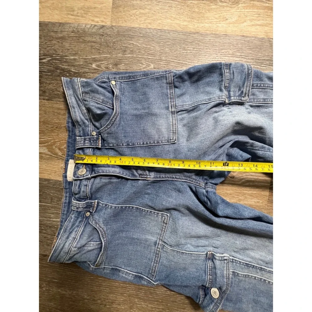 Altar'd State Cargo Jeans Womens 31 Blue Excellent Medium Wash Utility‎ Straight